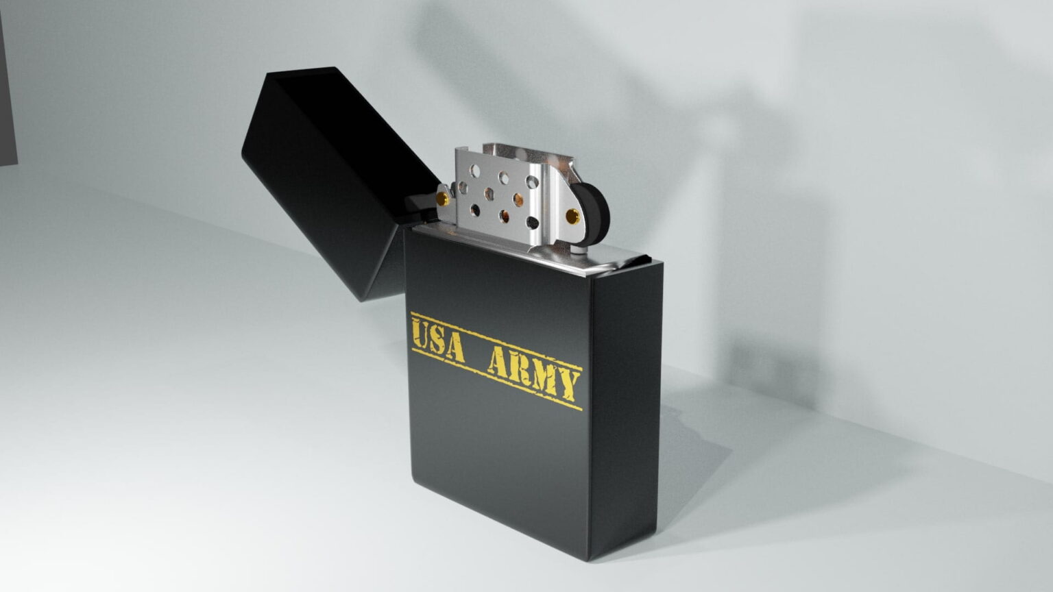 Army Zippo Lighter 3D Model Game ready - Team 3d Yard