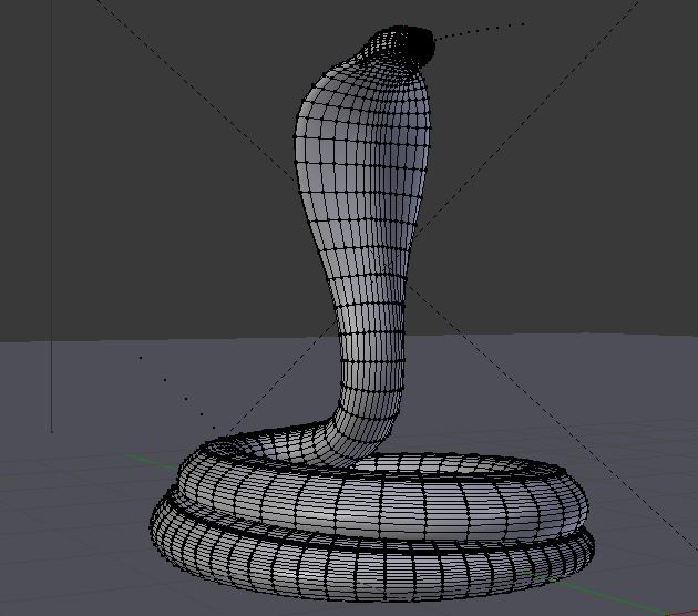 3D model Indian Cobra Naja Naja VR / AR / low-poly