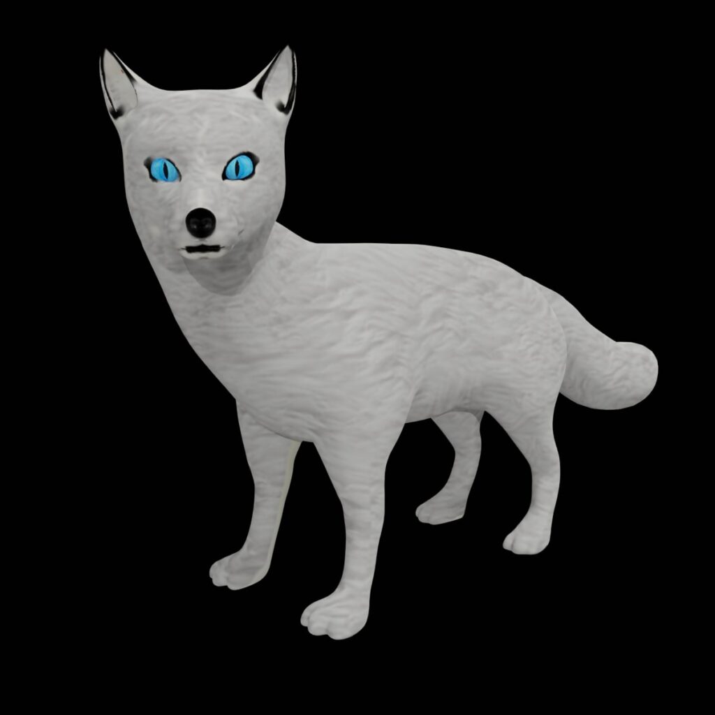 Arctic White Fox 3D Model Rigged and Low Poly - Team 3d Yard