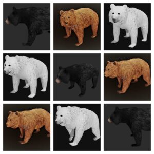 bear collection 3d model
