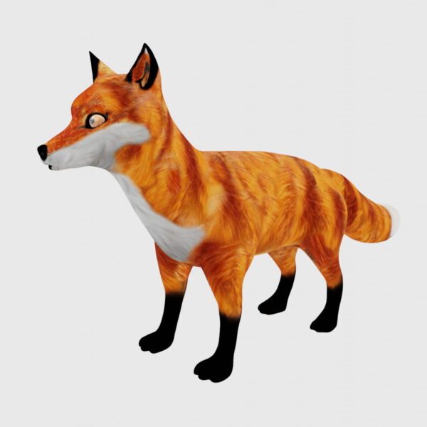 Red fox 3d model