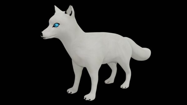 white arctic fox 3d model