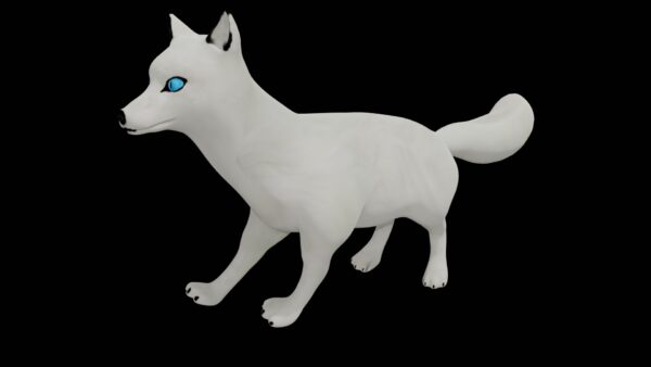 white arctic fox 3d model