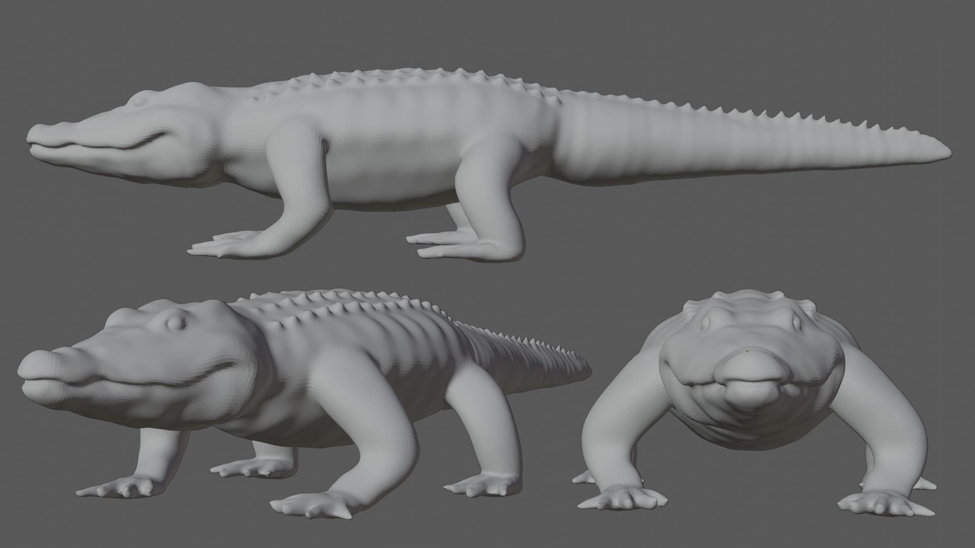 Crocodile 3D Model Rigged and Low Poly - Team 3d Yard