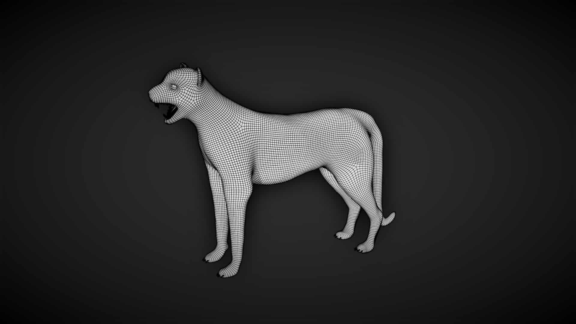 3D model Running Cheetah Sculpture VR / AR / low-poly