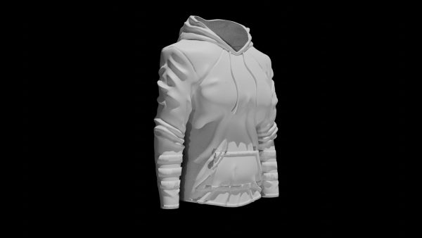 Female hoodie 3d model