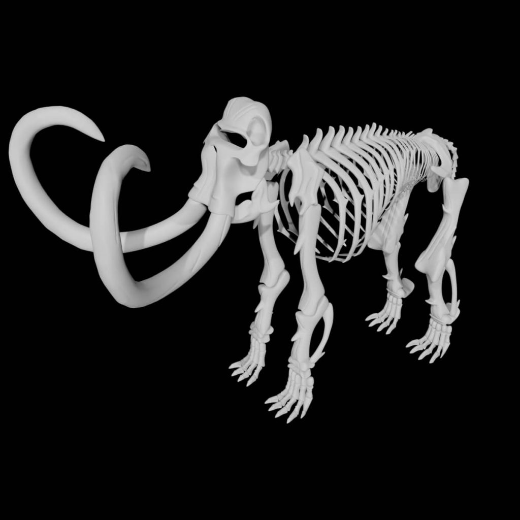 Mammoth skeleton 3d model Rigged and Low Poly - Team 3d Yard